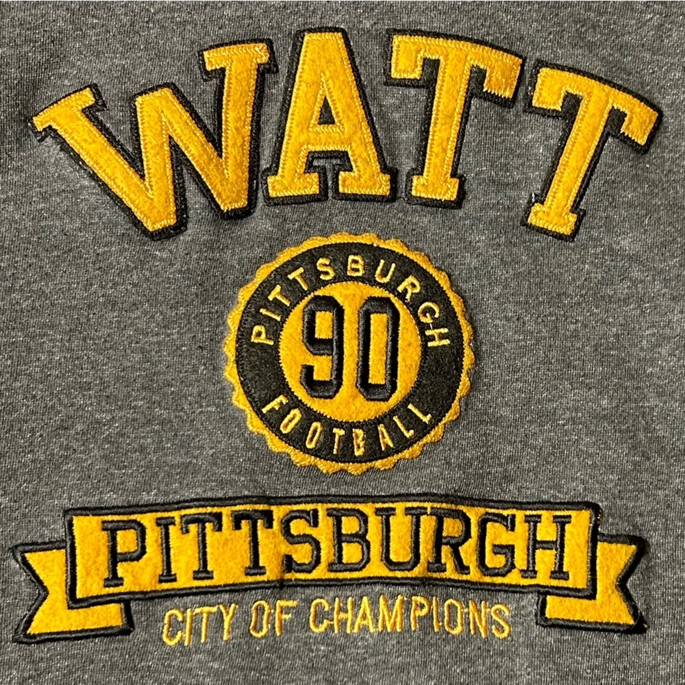 City of Champions Pittsburgh Steelers TJ Watt #90 Hoodie Medium